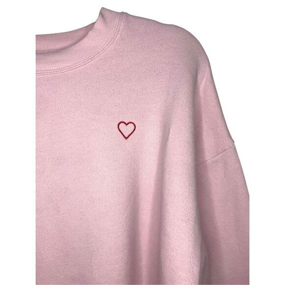 Victoria’s Secret Women’s Large 2025 Love Club Crop Fleece Sweater Pink Oversize - Picture 3 of 7